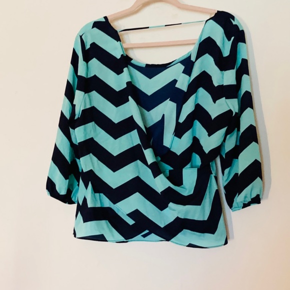 Chevron stripe top sz L VINTAGE - Picture 4 of 6